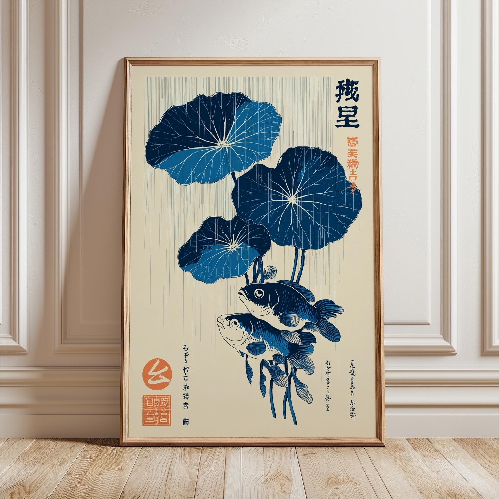 Gold Fish Poster Japanese Koi  - Japanese Zen Lifestyle ulasan dan harga