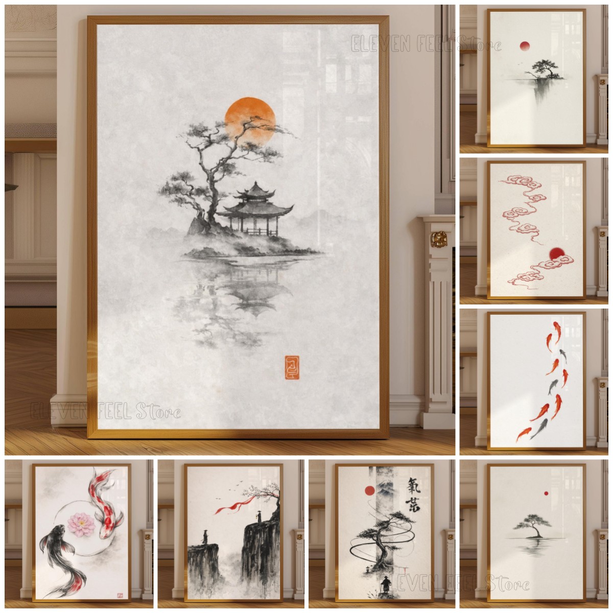 Japanese Ink Tree Poster Wabi  - Japanese Zen Lifestyle ulasan dan harga