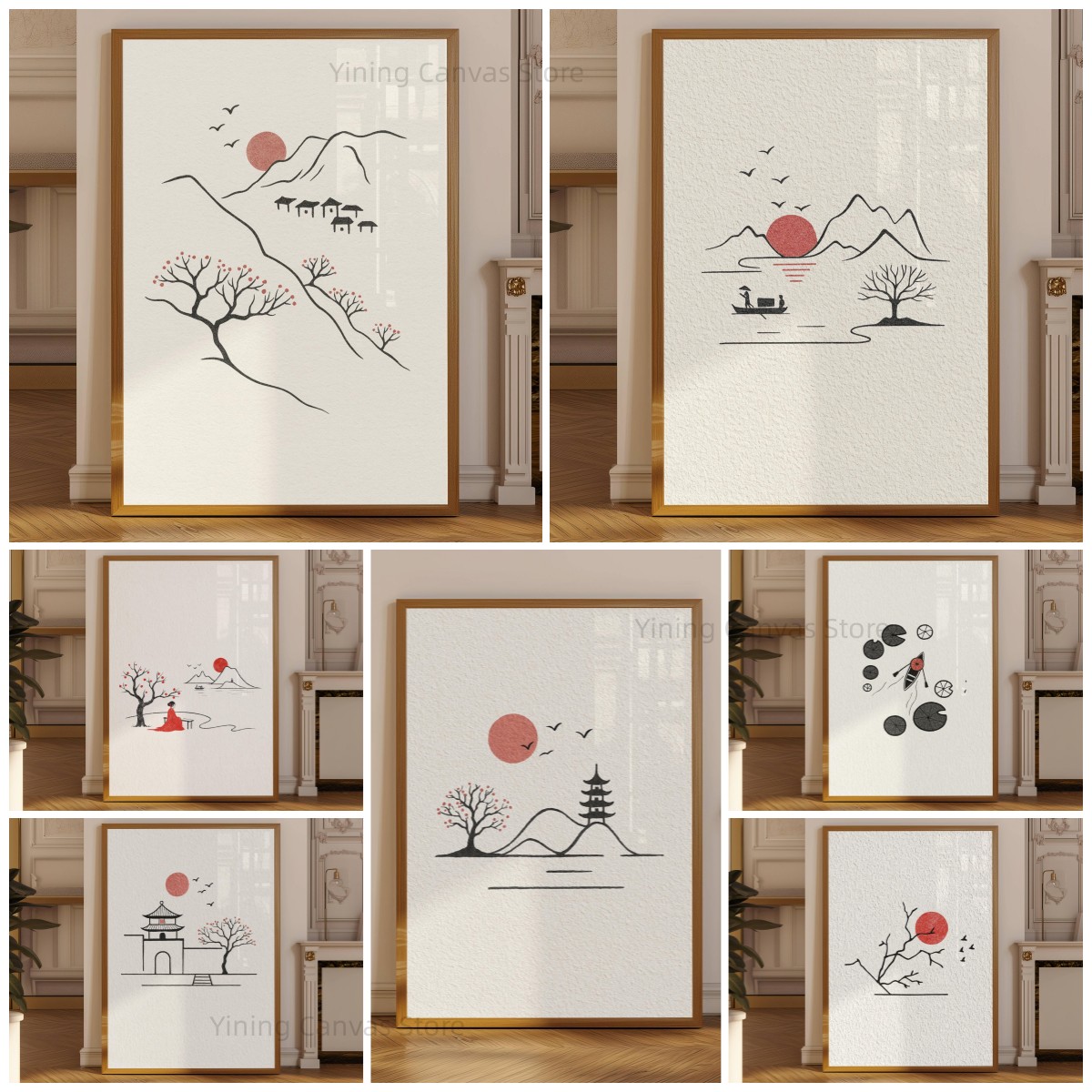 Minimalist Japanese Ink Poster - Japanese Zen Lifestyle ulasan dan harga