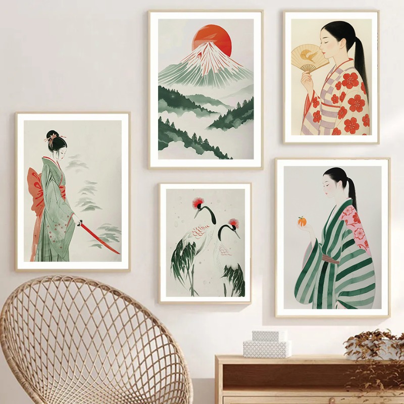Mount Fuji & Crane Japanese Wa - Japanese Zen Lifestyle ulasan dan harga