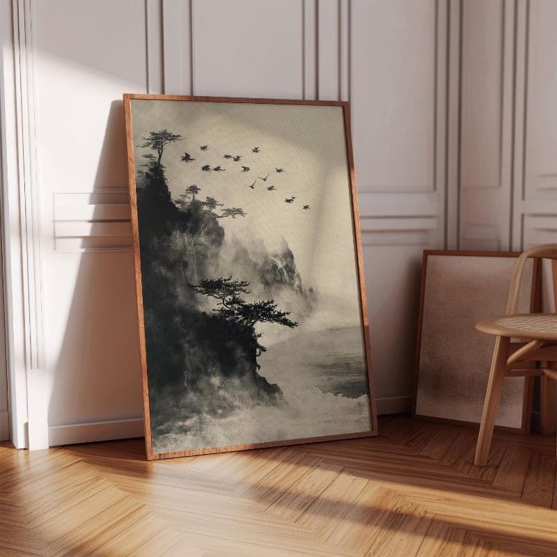 Japanese Ink Style Zen Bonzai  - Japanese Zen Lifestyle ulasan dan harga